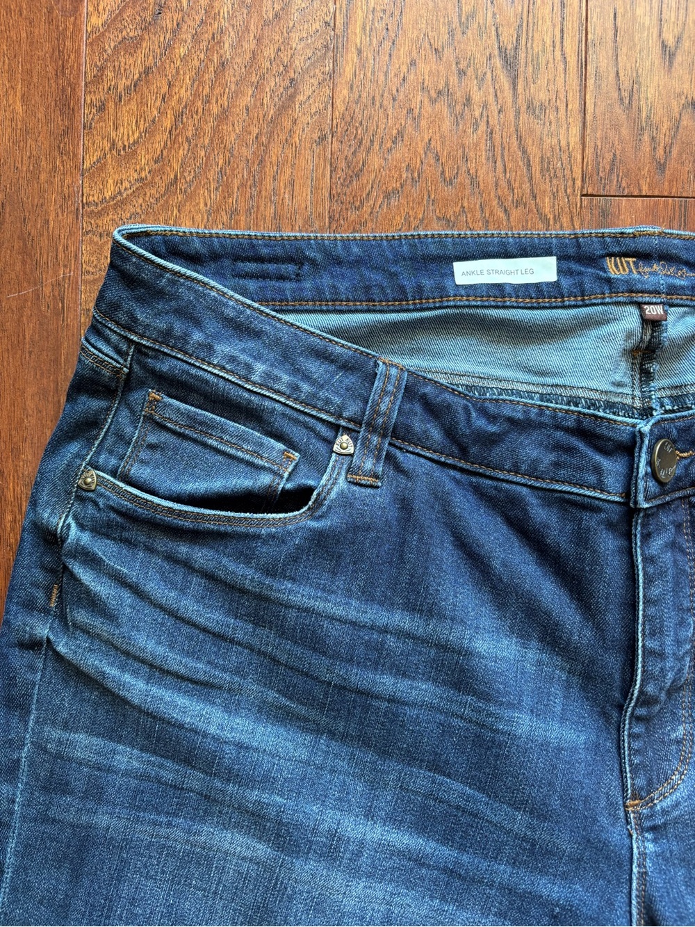 Kut From The Kloth Ankle Straight Leg Jeans Frayed Hem | 20W | Hi-Low Hem - Picture 6 of 12